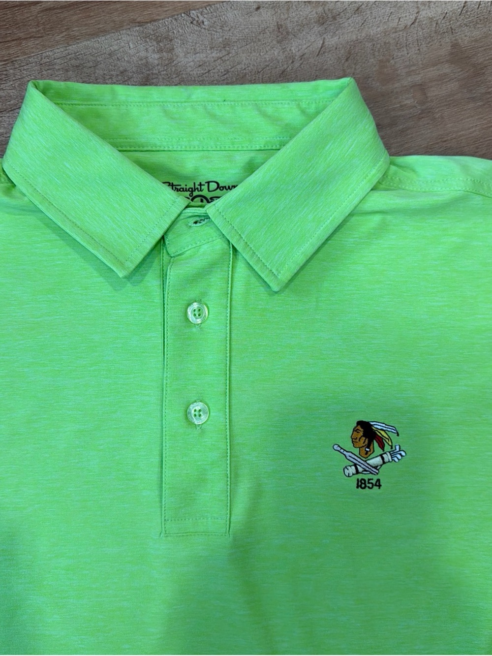 Straight Down Philadelphia Cricket Club Polo Shirt Mens M Green Performance Golf